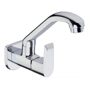 SINK COCK WITH SWIVEL SPOUT & WALL FLANGE – PSRU-10156